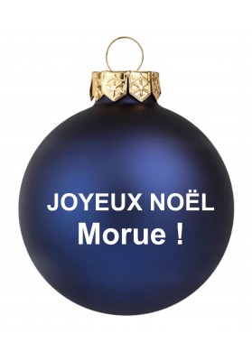 Boule de noël Joyeux Noël Morue Bleu mate