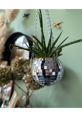 Pot de fleur suspendu boule disco