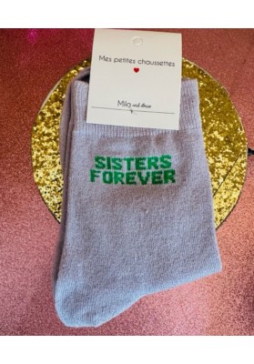 Chaussettes Parme paillettes "Sisters forever"