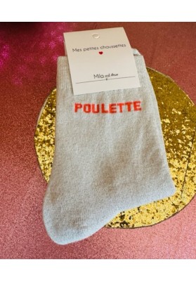 Chaussettes argent paillettes "Poulette"