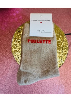 Chaussettes dorées paillettes "Poulette"