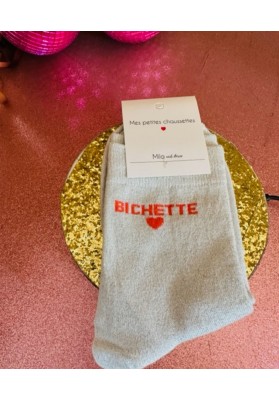 Chaussettes argentées paillettes "Bichette"