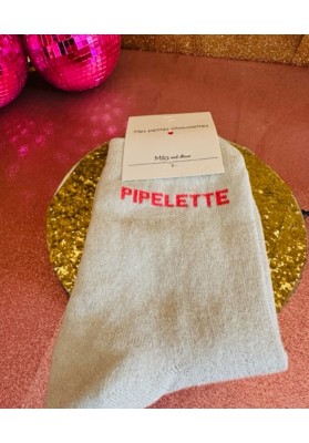 Chaussettes argentées paillettes "Pipelette"