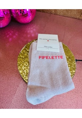 Chaussettes roses paillettes "Pipelette"