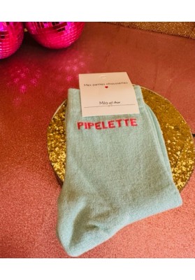 Chaussettes bleues paillettes "Pipelette"