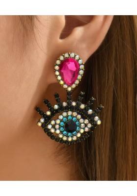 Boucles d'oreilles Oeil strass