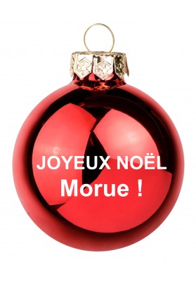 Boule de noël Joyeux Noël Morue rouge brillant